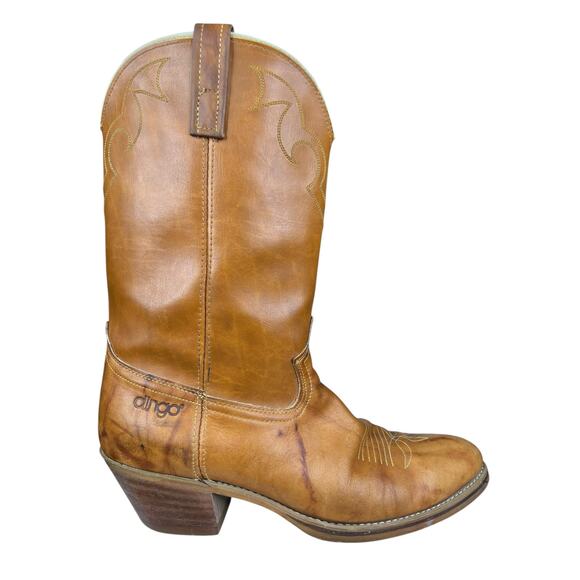 Vintage Dingo Men’s Brown Marbled Western Cowboy Boot Size US 12 D - Picture 1 of 10